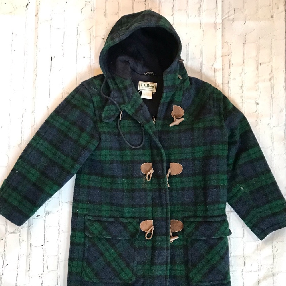 Ll bean Freeport of Maine wool blend hood coat